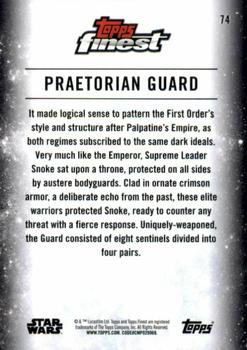 2018 Topps Finest Star Wars - Refractor #74 Praetorian Guard Back