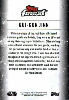 2018 Topps Finest Star Wars - Refractor #76 Qui-Gon Jinn Back