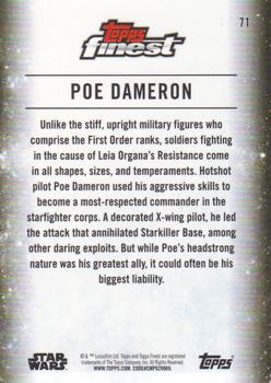 2018 Topps Finest Star Wars - Blue #71 Poe Dameron Back