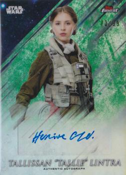 2018 Topps Finest Star Wars - Finest Autographs Green #NNO Hermione Corfield Front