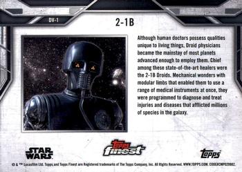 2018 Topps Finest Star Wars - Droids and Vehicles #DV-1 2-1B Back