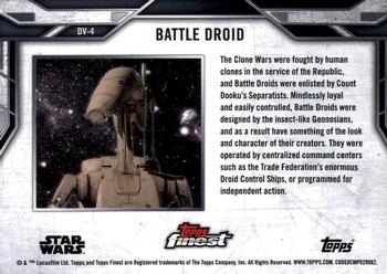 2018 Topps Finest Star Wars - Droids and Vehicles #DV-4 Battle Droid Back