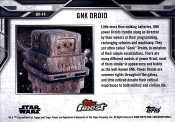 2018 Topps Finest Star Wars - Droids and Vehicles #DV-14 GNK Droid Back