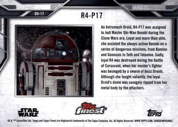 2018 Topps Finest Star Wars - Droids and Vehicles #DV-17 R4-P17 Back