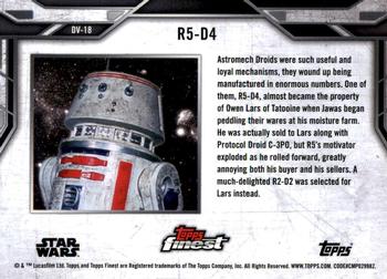 2018 Topps Finest Star Wars - Droids and Vehicles #DV-18 R5-D4 Back