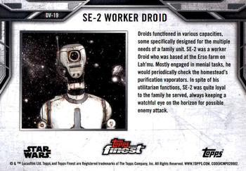 2018 Topps Finest Star Wars - Droids and Vehicles #DV-19 SE-2 Worker Droid Back
