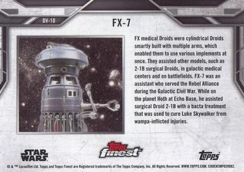 2018 Topps Finest Star Wars - Droids and Vehicles Gold #DV-10 FX-7 Back