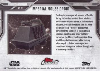 2018 Topps Finest Star Wars - Droids and Vehicles Gold #DV-11 Imperial Mouse Droid Back