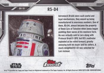 2018 Topps Finest Star Wars - Droids and Vehicles Gold #DV-18 R5-D4 Back