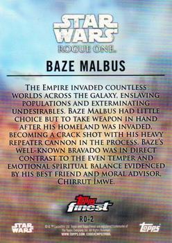 2018 Topps Finest Star Wars - Rogue One: A Star Wars Story #RO-2 Baze Malbus Back
