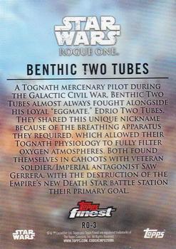 2018 Topps Finest Star Wars - Rogue One: A Star Wars Story #RO-3 Benthic Two Tubes Back