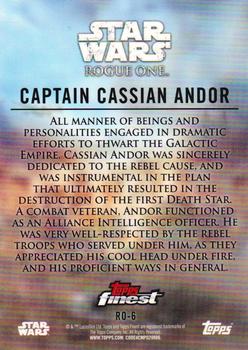 2018 Topps Finest Star Wars - Rogue One: A Star Wars Story #RO-6 Captain Cassian Andor Back