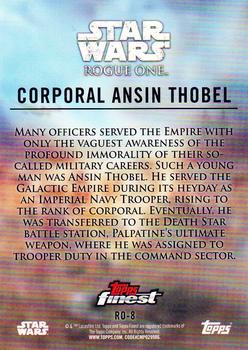 2018 Topps Finest Star Wars - Rogue One: A Star Wars Story #RO-8 Corporal Ansin Thobel Back