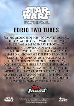 2018 Topps Finest Star Wars - Rogue One: A Star Wars Story #RO-12 Edrio Two Tubes Back