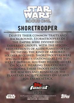 2018 Topps Finest Star Wars - Rogue One: A Star Wars Story #RO-20 Shoretrooper Back
