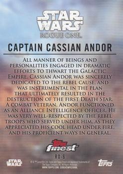 2018 Topps Finest Star Wars - Rogue One: A Star Wars Story Gold #RO-6 Captain Cassian Andor Back