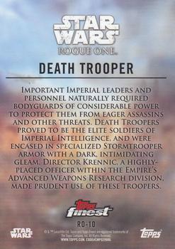 2018 Topps Finest Star Wars - Rogue One: A Star Wars Story Gold #RO-10 Death Trooper Back