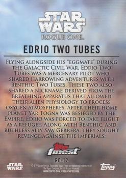 2018 Topps Finest Star Wars - Rogue One: A Star Wars Story Gold #RO-12 Edrio Two Tubes Back