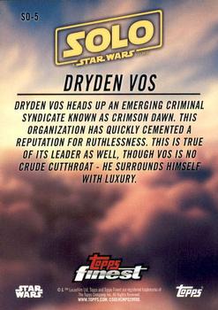 2018 Topps Finest Star Wars - Solo: A Star Wars Story #SO-5 Dryden Vos Back