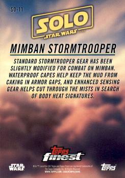 2018 Topps Finest Star Wars - Solo: A Star Wars Story #SO-11 Mimban Stormtrooper Back