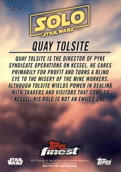 2018 Topps Finest Star Wars - Solo: A Star Wars Story #SO-14 Quay Tolsite Back