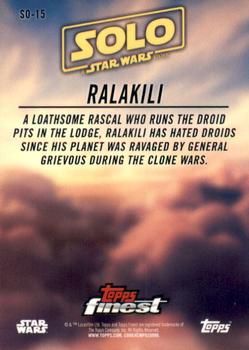 2018 Topps Finest Star Wars - Solo: A Star Wars Story #SO-15 Ralakili Back
