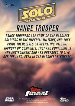 2018 Topps Finest Star Wars - Solo: A Star Wars Story #SO-16 Range Trooper Back