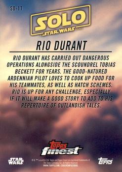 2018 Topps Finest Star Wars - Solo: A Star Wars Story #SO-17 Rio Durant Back