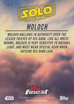 2018 Topps Finest Star Wars - Solo: A Star Wars Story Gold #SO-12 Moloch Back