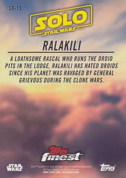 2018 Topps Finest Star Wars - Solo: A Star Wars Story Gold #SO-15 Ralakili Back