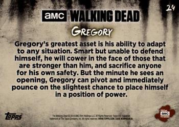 2018 Topps The Walking Dead: Hunters and the Hunted - Orange #24 Gregory Back