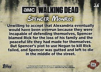 2018 Topps The Walking Dead: Hunters and the Hunted - Orange #26 Spencer Monroe Back
