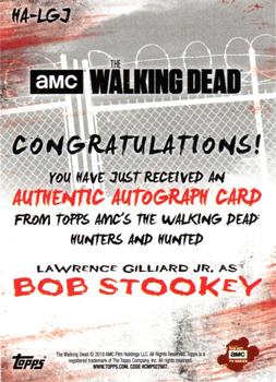 2018 Topps The Walking Dead: Hunters and the Hunted - Autographs #HA-LGJ Lawrence Gilliard Jr. Back