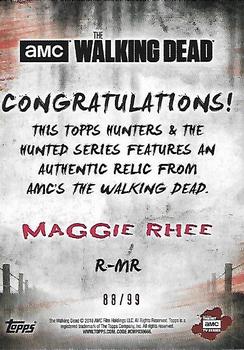2018 Topps The Walking Dead: Hunters and the Hunted - Costume Relics Orange #R-MR Maggie Rhee Back