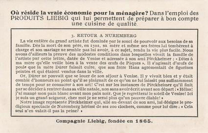 1948 Liebig La vie d'Albert Durer (The Life of Albert Durer) (French Text) (F1469, S1471) #3 Retour a Nuremberg Back
