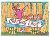 1994 Cracker Jack Fun Stickers #4 Girl selling Cracker Jack Front