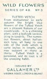 1939 Gallaher Wild Flowers #3 Tufted Vetch Back