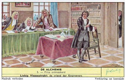 1960 Liebig De Alchemie (Alchemy) (Dutch Text) (F1722, S1725) #5 Price ontmaskerd Front