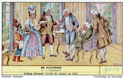 1960 Liebig De Alchemie (Alchemy) (Dutch Text) (F1722, S1725) #6 Cagliostro Front
