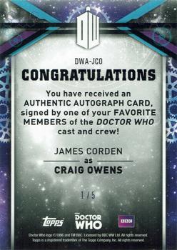 2018 Topps Doctor Who Signature Series - Red #DWA-JCO James Corden Back