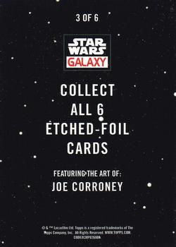 2018 Topps Star Wars Galaxy Series 8 - Etched-Foil #3 C-3PO / Poe Dameron / Leia Organa Back