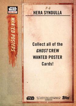 2018 Topps Star Wars Galaxy Series 8 - Ghost Crew Wanted Posters #P-3 Hera Syndulla Back