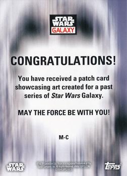 2018 Topps Star Wars Galaxy Series 8 - Art Patch Cards #M-C Chewbacca Back