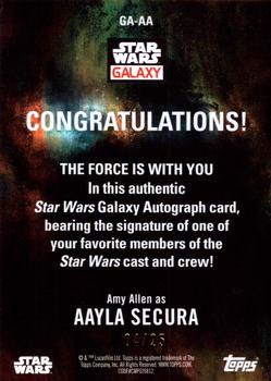 2018 Topps Star Wars Galaxy Series 8 - Autographs Green #GA-AA Amy Allen Back
