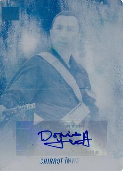 2018 Topps Star Wars Galaxy Series 8 - Autographs Printing Plates Cyan #NNO Donnie Yen Front