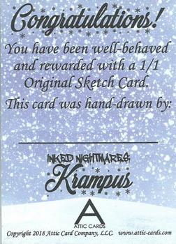 2018 Attic Cards Inked Nightmares Krampus - Sketch Artists #NNO Ronnie Crowther Back