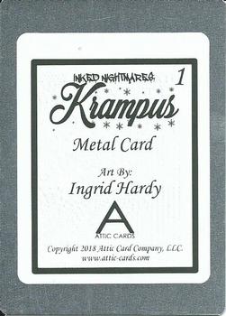 2018 Attic Cards Inked Nightmares Krampus - Metal #1 Ingrid Hardy Back