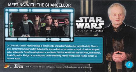 2016 Topps 3Di Star Wars: Attack of the Clones #2 Meeting with the Chancellor Back