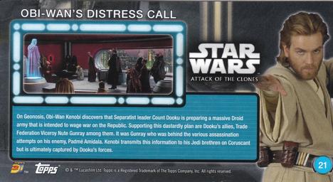 2016 Topps 3Di Star Wars: Attack of the Clones #21 Obi-Wan's Distress Call Back