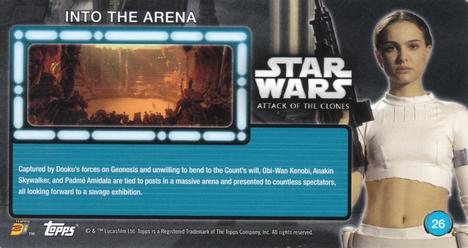 2016 Topps 3Di Star Wars: Attack of the Clones #26 Into the Arena Back